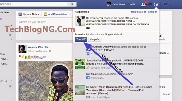 click turn off How to Stop Facebook Notifications