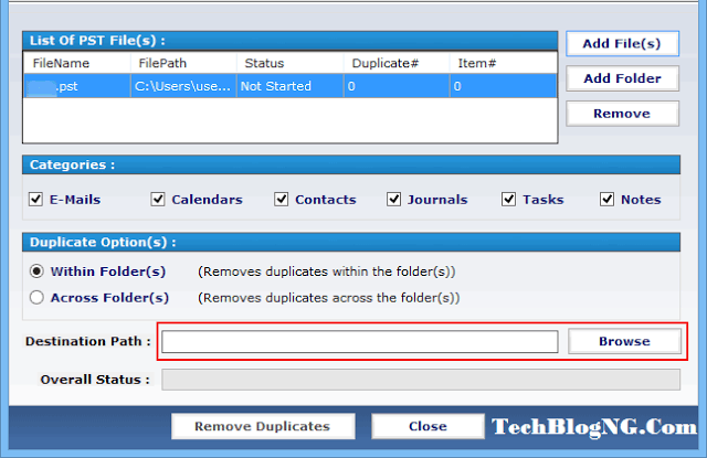 Outlook Duplicates Remover -TechBlogng.com