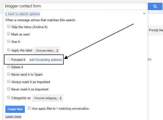 add forwarding address Gmail