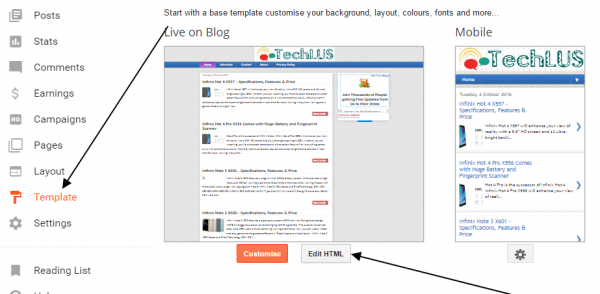 How to Edit blogger templates