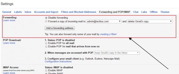 forwarding email address on Gmail