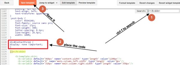 search for code in blogger templates