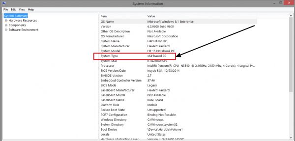 check system type on computer