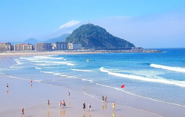 Zurriola Beach in San Sebastian