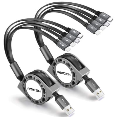 Asicen 3-in-1 Retractable Charging Cable